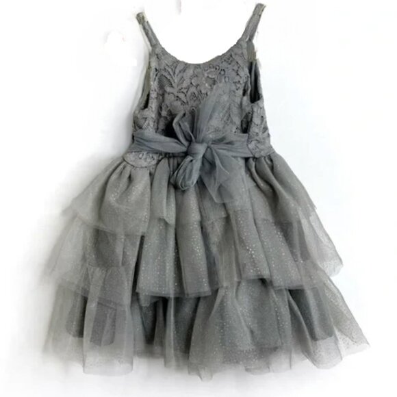 NWOT Pink & Violet Sleeveless Lace Glitter Mesh Dress - Picture 8 of 11